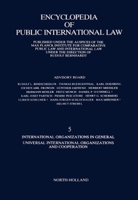 Cover image: International Organizations in General Universal International Organizations and Cooperation 9780444862365