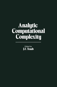 Omslagafbeelding: Analytic Computational Complexity 9780126975604
