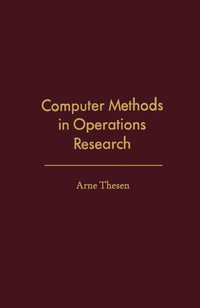 Titelbild: Computer Methods in Operations Research 9780126861501