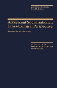 Omslagafbeelding: Adolescent Socialization in Cross-Cultural Perspective 9780126831801