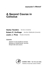 صورة الغلاف: A Second Course in Calculus 9781483231020