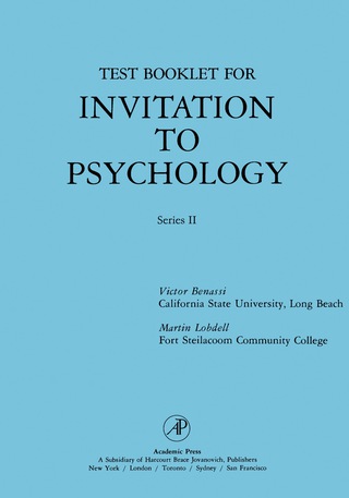 صورة الغلاف: Test Booklet for Invitation to Psychology 9780123568663
