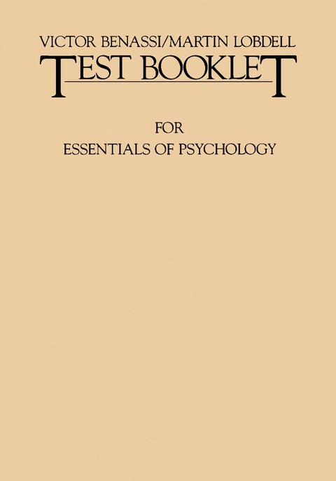 Test Booklet for Essentials of Psychology: Houston/Bee/Hatfield/Rimm - FULL INSTANT DOWNLOAD | PDF DOCX EPUB