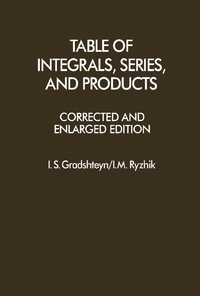 Cover image: Table of Integrals, Series, and Products 9780122947605