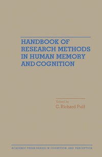 صورة الغلاف: Handbook of Research Methods in Human Memory and Cognition 9780125667609