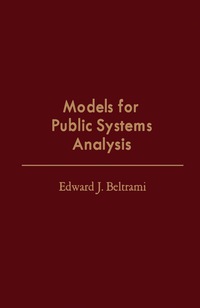 Omslagafbeelding: Models for Public Systems Analysis 9780120855650