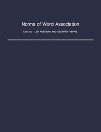 Cover image: Norms of Word Association 9780125630504