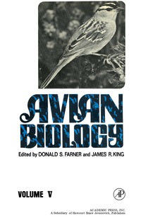 Imagen de portada: Avian Biology 9780122494055