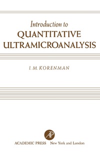 Cover image: Introduction to Quantitative Ultramicroanalysis 9781483232003