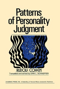 Imagen de portada: Patterns of Personality Judgment 9780121789503