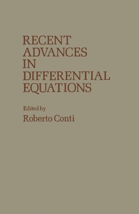 Immagine di copertina: Recent Advances in Differential Equations 9780121862800