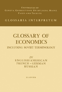 Imagen de portada: Glossary of Economics 9781483228082