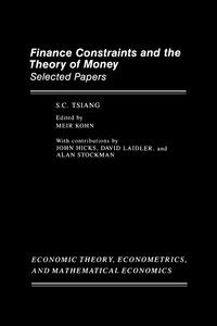 Cover image: Finance Constraints and the Theory of Money 9780127017211