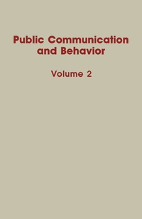 صورة الغلاف: Public Communication and Behavior 9780125432023