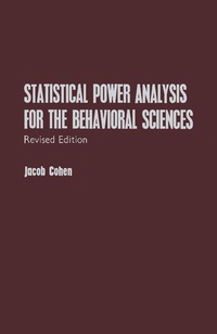 Cover image: Statistical Power Analysis for the Behavioral Sciences 9780121790608