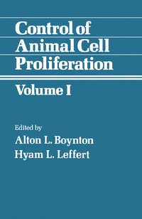 Cover image: Control of Animal Cell Proliferation 9780121230616