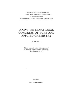 Cover image: XXIVth International Congress of Pure and Applied Chemistry 9780408705820