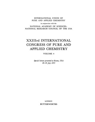 Cover image: XXIIIrd International Congress of Pure and Applied Chemistry 9780408703185