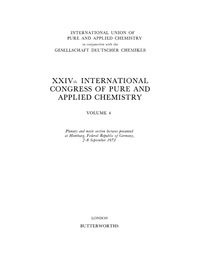Imagen de portada: XXIVth International Congress of Pure and Applied Chemistry 9780408705790