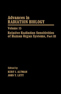 表紙画像: Relative Radiation Sensitivities of Human Organ Systems 9780120354153