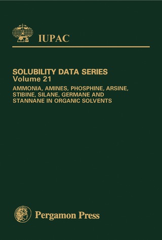 Cover image: Ammonia, Amines, Phosphine, Arsine, Stibine, Silane, Germane and Stannane in Organic Solvents 9780080261775