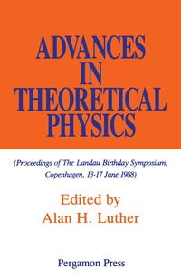 Titelbild: Advances in Theoretical Physics 9780080369402