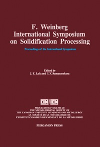 Immagine di copertina: F. Weinberg International Symposium on Solidification Processing 9780080404134