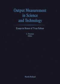 Titelbild: Output Measurement in Science and Technology 9780444703309