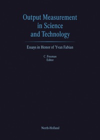 صورة الغلاف: Output Measurement in Science and Technology 9780444703309