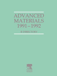 Cover image: Advanced Materials 1991-1992 9781856170826