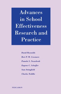 Imagen de portada: Advances in School Effectiveness Research and Practice 9780080423920