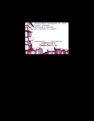 Cover image: Approximate Reasoning in Intelligent Systems, Decision and Control 9780080343358