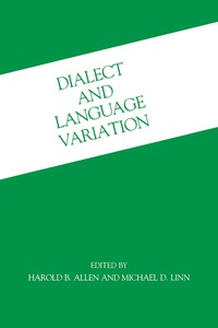 Cover image: Dialect and Language Variation 9780120511303