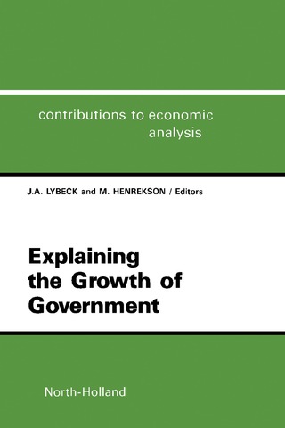 Cover image: Explaining the Growth of Government 9780444704269