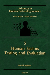 Imagen de portada: Human Factors Testing and Evaluation 9780444427014