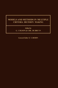 صورة الغلاف: Models and Methods in Multiple Criteria Decision Making 9780080379388