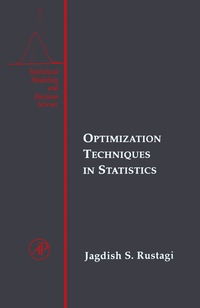 Titelbild: Optimization Techniques in Statistics 9780126045550