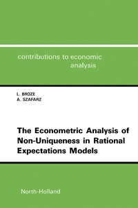 Omslagafbeelding: The Econometric Analysis of Non-Uniqueness in Rational Expectations Models 9780444881038
