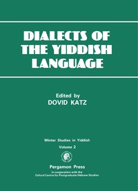Cover image: Dialects of the Yiddish Language 9780080365640