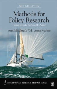 Imagen de portada: Methods for Policy Research 2nd edition 9781412997805