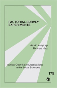 Imagen de portada: Factorial Survey Experiments 1st edition 9781452274188