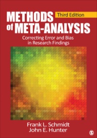 Cover image: Methods of Meta-Analysis 3rd edition 9781452286891