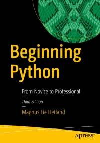 Cover image: Beginning Python 3rd edition 9781484200292