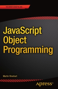 Cover image: JavaScript Object Programming 9781484217863