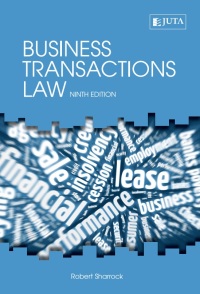 Imagen de portada: Business Transactions Law 9th edition 9781485119425