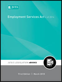 Cover image: Employment Services Act 4 of 2014 1st edition N/A