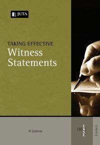 Imagen de portada: Taking Effective Witness Statements 1st edition 9781485101048