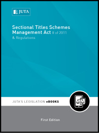 Cover image: Sectional Title Schemes Management Act 8 of 2011 & Regulations 1st edition n/a