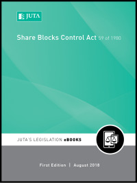 表紙画像: Share Blocks Control Act 59 of 1980 1st edition 9781485128458