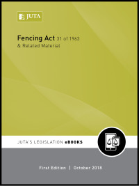 Imagen de portada: Fencing Act 31 of 1963 & Related Material 1st edition N/A